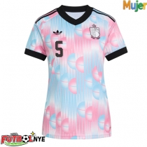 Camiseta Bélgica Maxim De Cuyper #5 Visitante Equipación para mujer Mundial 2026 manga corta